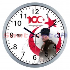 Ombres OWC216-S Türkiye Cumhuriyeti 100. Yıl Duvar Saati (30cm)