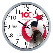 Ombres OWC216-S Türkiye Cumhuriyeti 100. Yıl Duvar Saati (30cm)