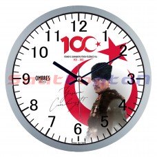 Ombres OWC216-S Türkiye Cumhuriyeti 100. Yıl Duvar Saati (30cm)